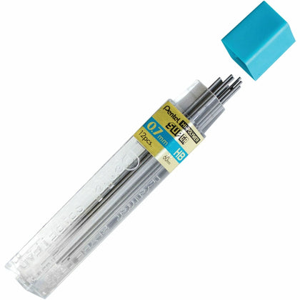 Pentel Super Hi-Polymer 0.7mm HB Black Leads - 12 Pack - Refills