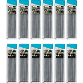 Pentel Super Hi-Polymer 0.7mm HB Black Leads - 30/Tube 12/Box - Refills