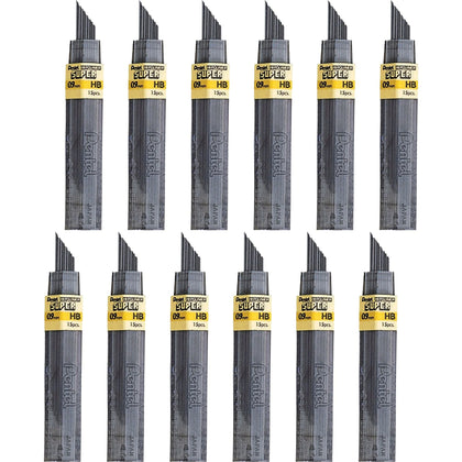 Pentel Super Hi-Polymer 0.9mm HB Black Leads - Bold Point - 15/Tube - Refills