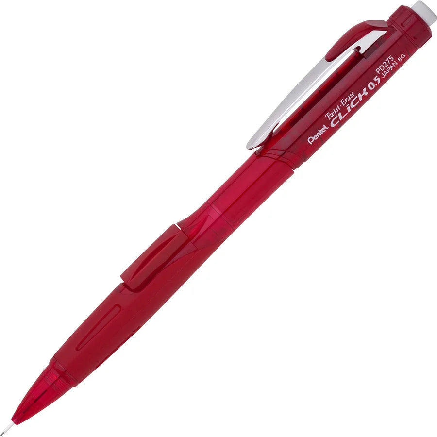Pentel Twist Erase Click Mechanical Pencil - 0.5mm Lead - Refillable - Transparent Barrel - Pencils