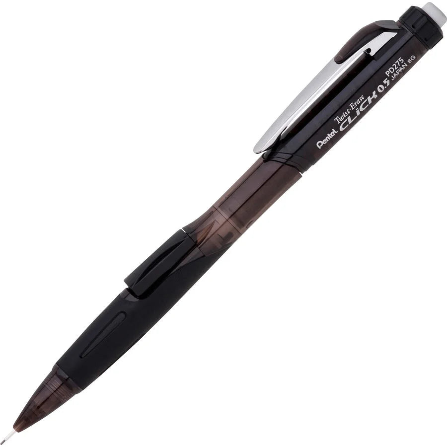 Pentel Twist Erase Click Mechanical Pencil - 0.5mm Lead - Refillable - Transparent Barrel - Pencils