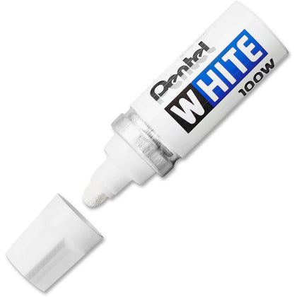 Pentel White Felt Tip Marker - Vibrant Ink - 1 - Markers & Dry-Erase