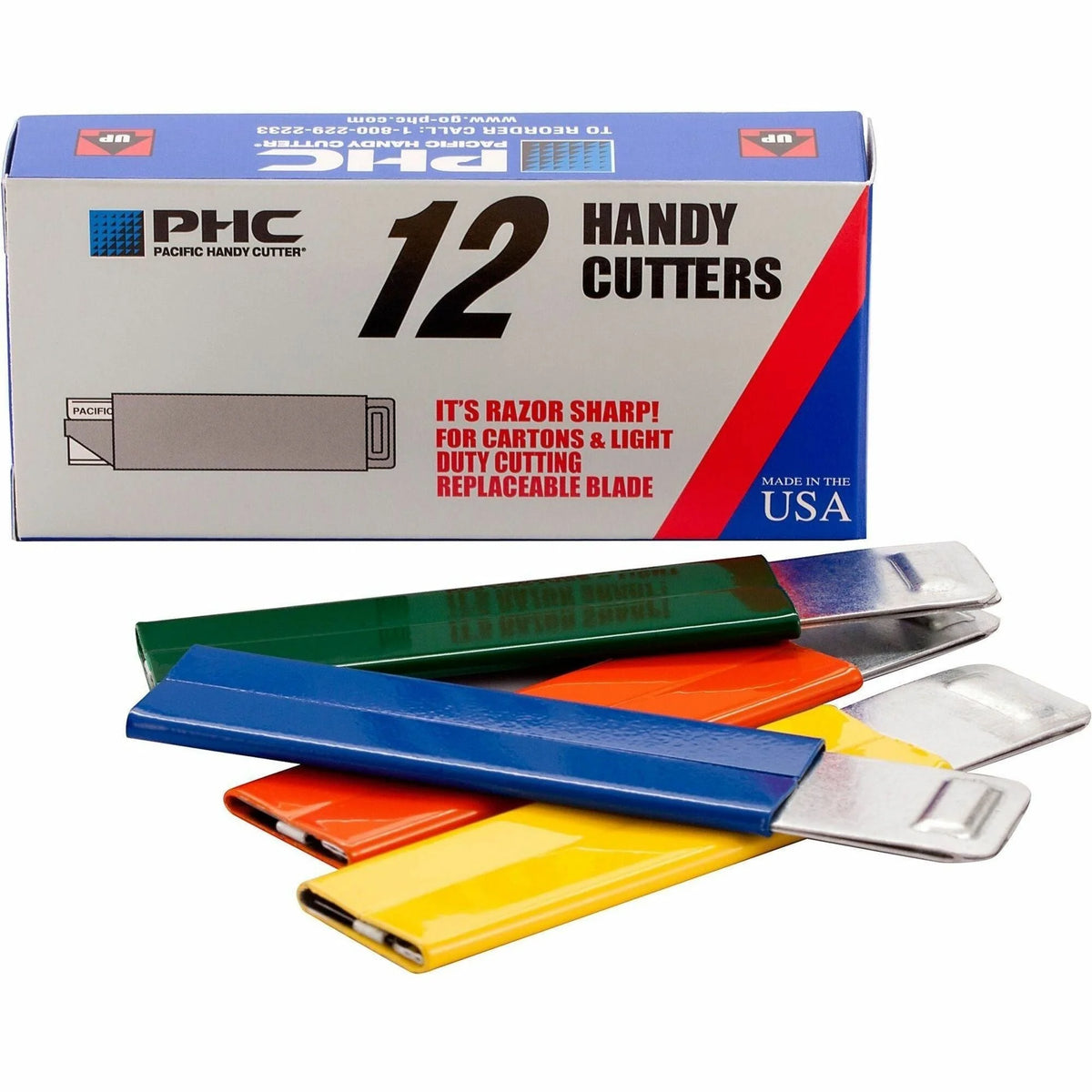 PHC Pacific Handy Box Cutter - Aluminum - Assorted Colors - Utility Knives & Cutters
