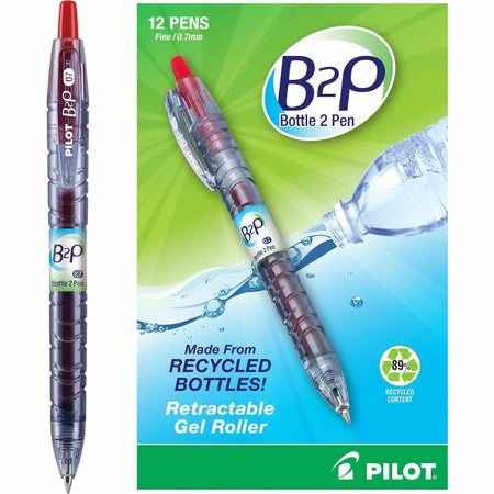 Pilot BeGreen B2P Gel Pens - 0.7mm Fine Point Red Ink