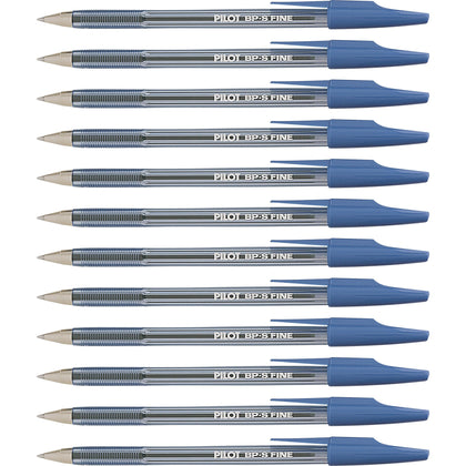 Pilot Better BP-S Ball Stick Pens - 0.7mm Fine Point - Blue Ink - Refillable