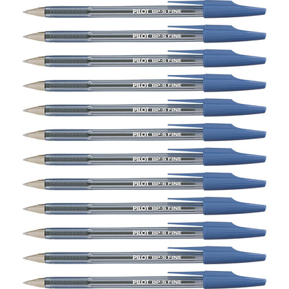 Pilot Better BP-S Ball Stick Pens - 0.7mm Fine Point - Blue Ink - Refillable