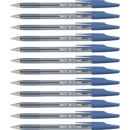 Pilot Better BP-S Ball Stick Pens - 0.7mm Fine Point - Blue Ink - Refillable
