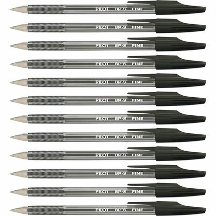 Pilot Better BP-S Ball Stick Pens - 0.7mm Fine Point - Refillable - Black Ink