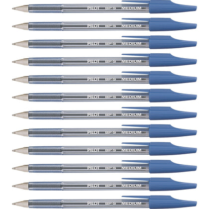 Pilot Better BP-S Ball Stick Pens - 1mm Medium Point - Blue Ink - 1 Dozen