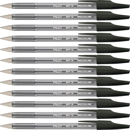 Pilot Better BP-S Ball Stick Pens: 1mm Medium Point Refillable Black Ink - Pens