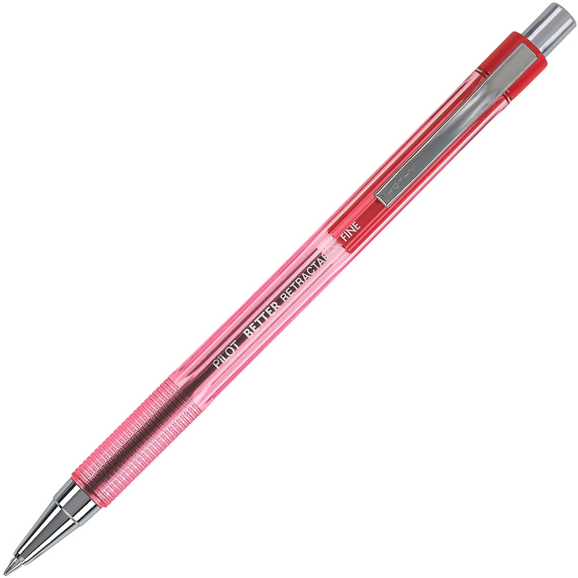 Pilot Better Retractable Ballpoint Pens - 0.7mm Red Ink - Refillable - 1 Dozen