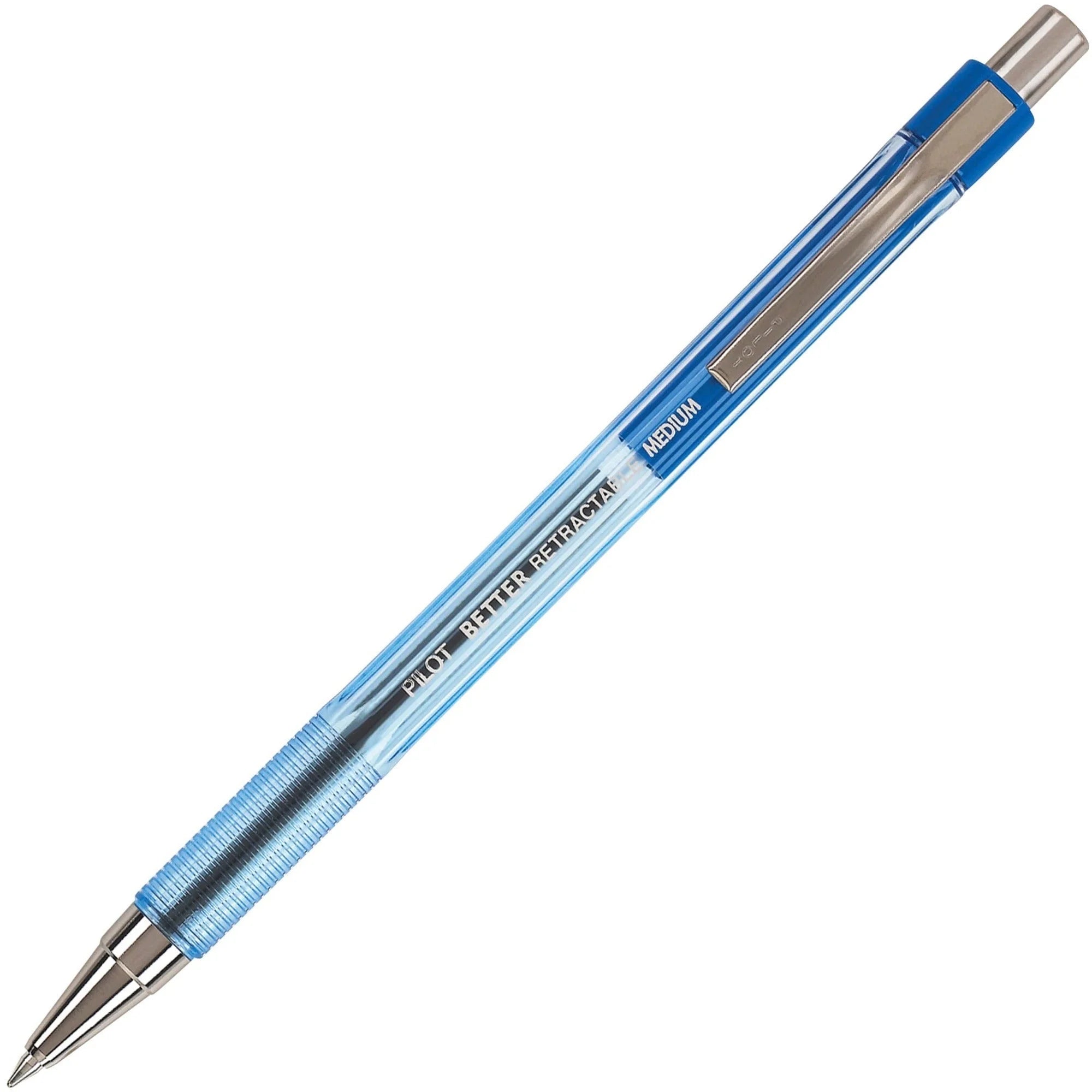 Pilot Better Retractable Ballpoint Pens - 1mm Blue Ink - Refillable - 1 Dozen