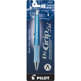 Pilot Dr. Grip Gel Rollerball Pen - 0.7mm Fine Point - Refillable - Black Ink - Ice Blue Barrel - Pens