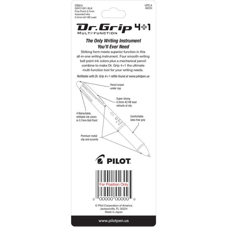 Pilot Dr. Grip Multi 4Plus1 Retractable Pen/Pencil - Rear