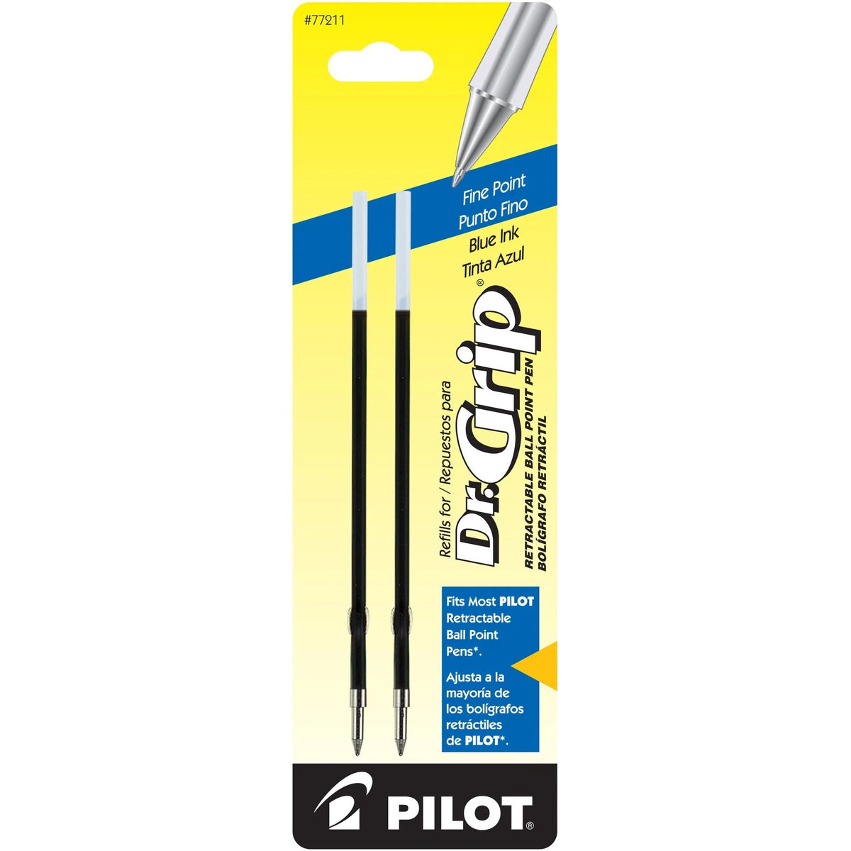 Pilot Dr. Grip Pen Refills - 0.70mm Fine Point Blue Ink - 2 Pack