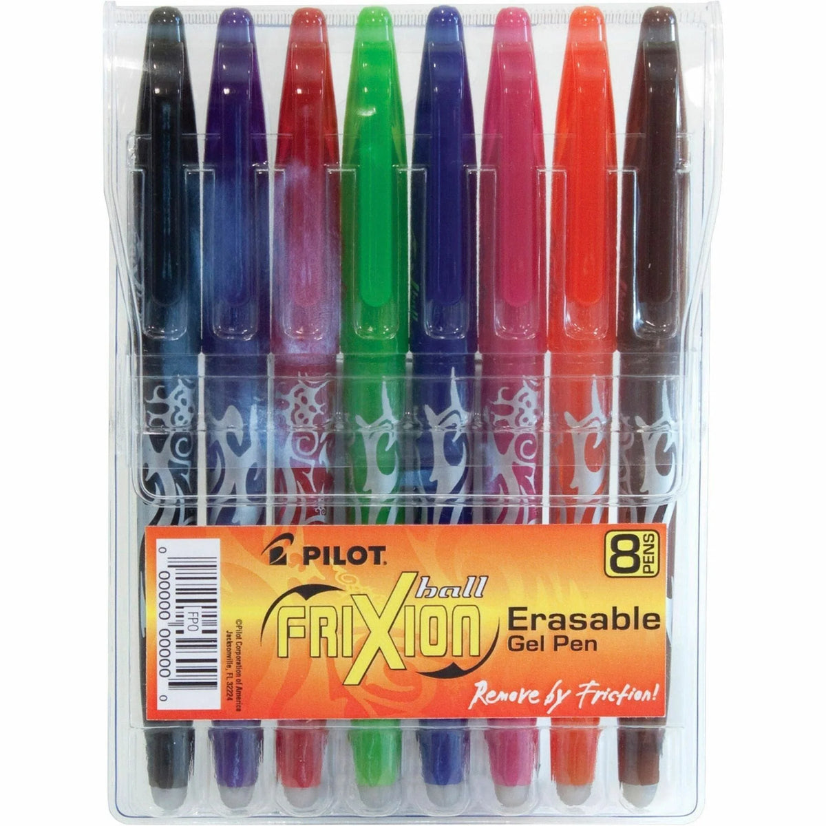 Pilot FriXion Ball Gel Pens - 0.7mm Fine Point - Erasable Ink - Assorted Colors - 8 Pack