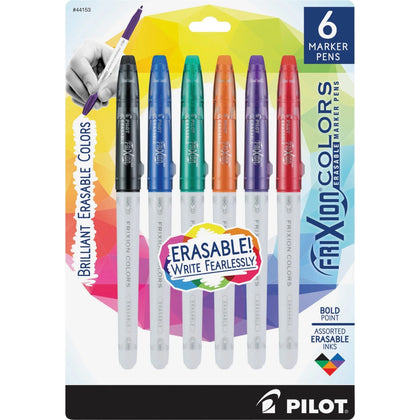 Pilot FriXion Colors Erasable Marker Pens - Bold Point - 6-Pack
