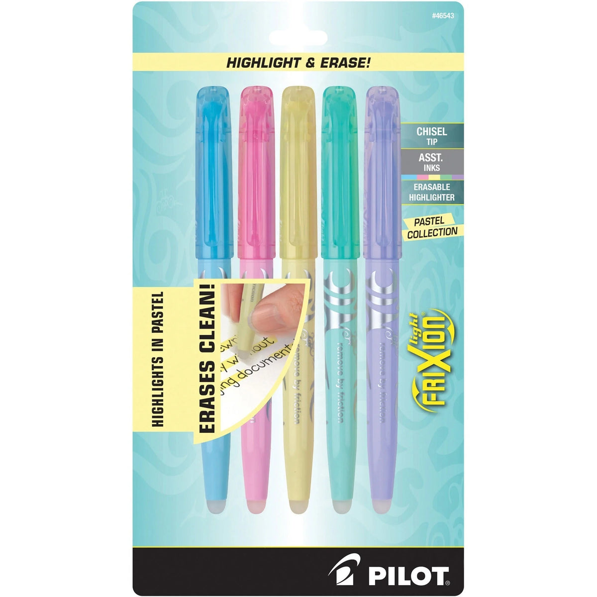 Pilot FriXion Light Pastel Highlighters - Chisel Marker - Erasable Ink - 5 Pack