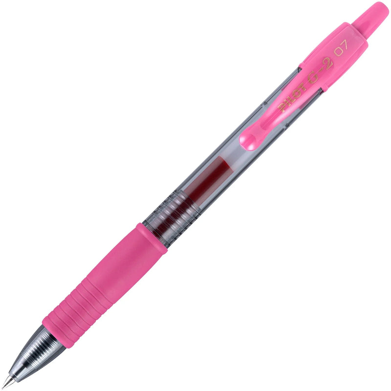 Pilot G2-7 Gel Roller Pens: 0.7mm Fine Point Pink Ink Refillable - Pens