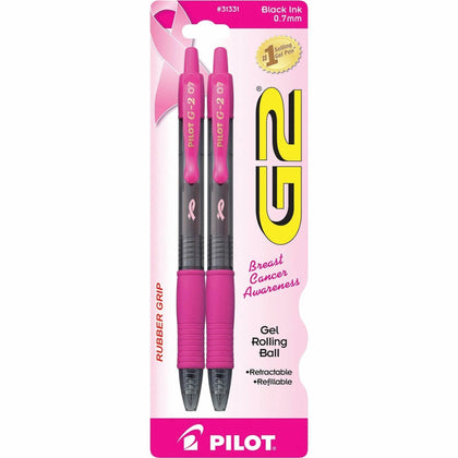 Pilot G2 BCA Gel Pens - 0.7mm Fine Point - Refillable & Retractable - Black Ink