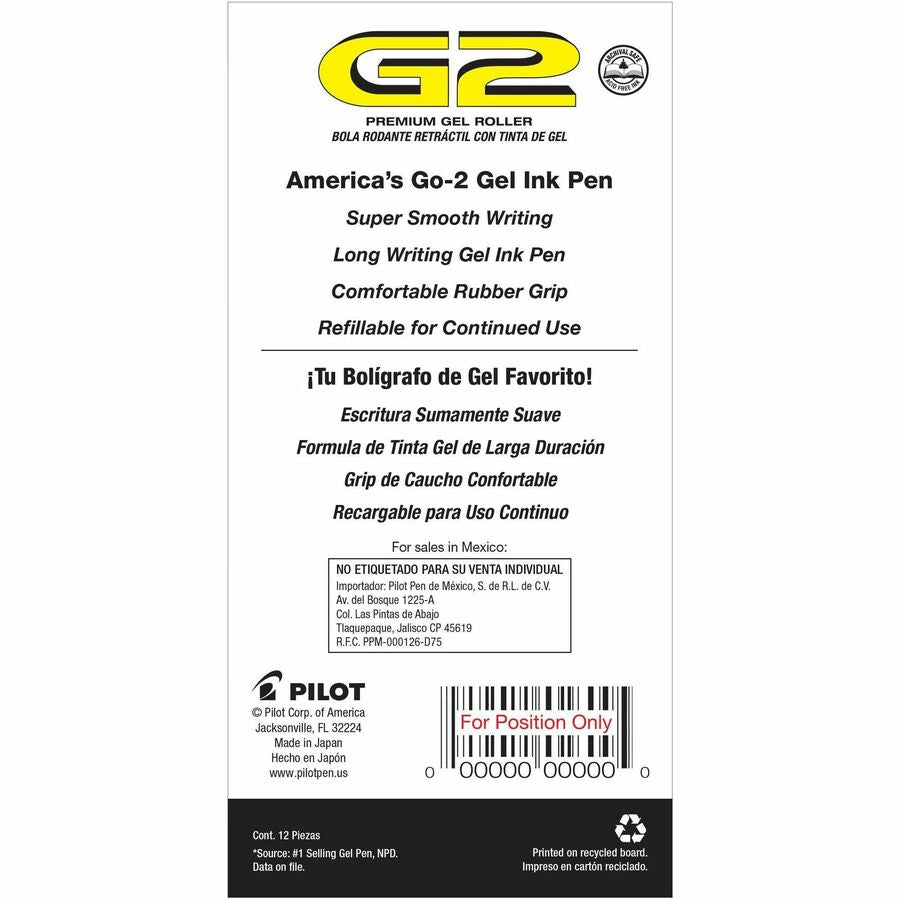 G2 Premium Gel Ink Retractable Pens - Rear