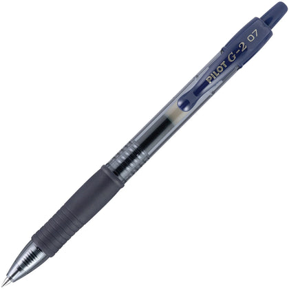 Pilot G2 Gel Rollerball Pens - 0.7mm Fine Point - Navy Blue Ink - Refillable - 1 Dozen