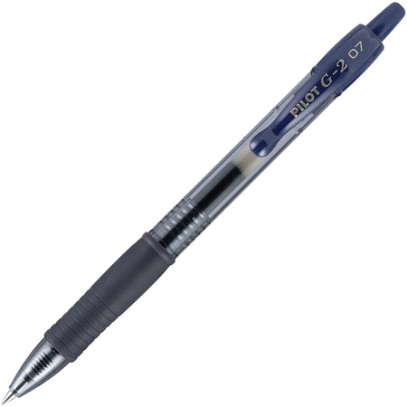 Pilot G2 Gel Rollerball Pens - 0.7mm Fine Point - Navy Blue Ink - Refillable - 1 Dozen