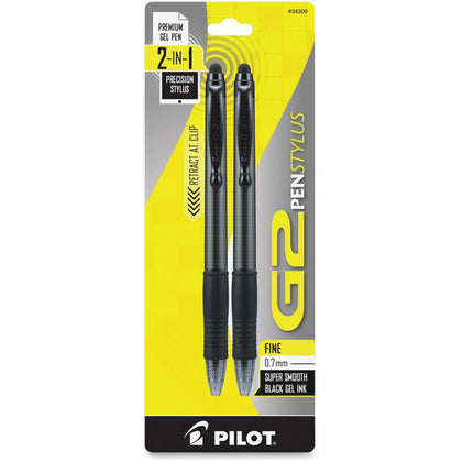 Pilot G2 Pen Stylus: 2-Pack in Black - Smooth Writing - Pens