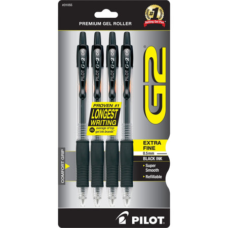 Pilot G2 Premium Gel Pens: 0.5mm Refillable Retractable - Black Ink - Pens
