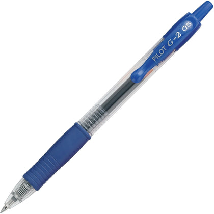 Pilot G2 XFine Gel Rollerball Pens - 0.5mm Blue Ink - Refillable - 1 Dozen