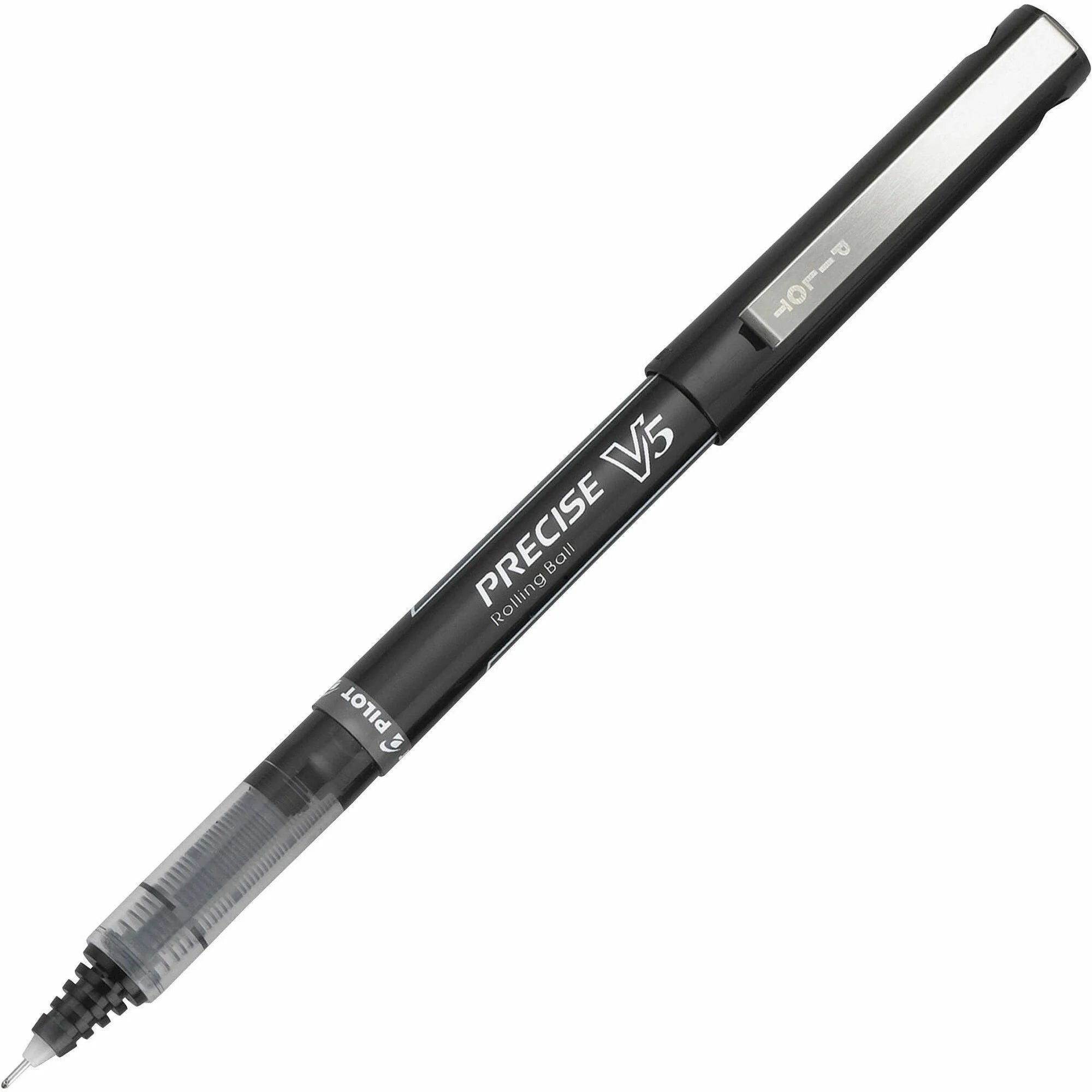 Pilot Precise V5 Extra-Fine Pens - 0.5mm Black Ink Plastic Barrel - 1 Dozen