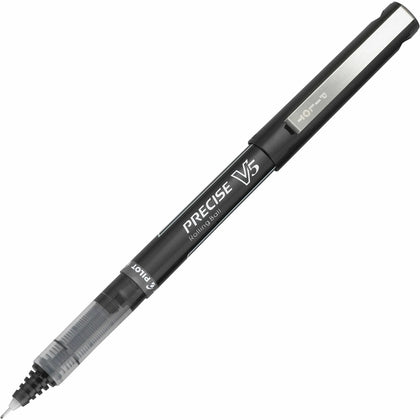 Pilot Precise V5 Extra-Fine Pens - 0.5mm Black Ink Plastic Barrel - 1 Dozen