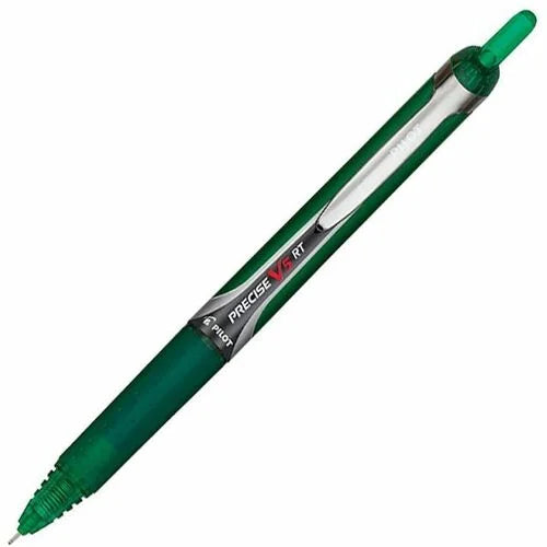 Pilot Precise V5 RT Pens: 0.5mm Extra Fine Green Ink Retractable Refillable - Pens