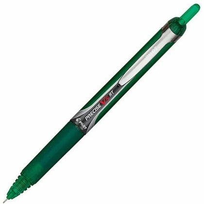 Pilot Precise V5 RT Pens: 0.5mm Extra Fine Green Ink Retractable Refillable - Pens