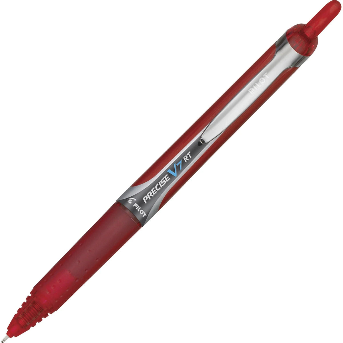 Pilot Precise V7 RT Fine Pens - 0.7mm Red Ink Water-Based - Refillable Retractable