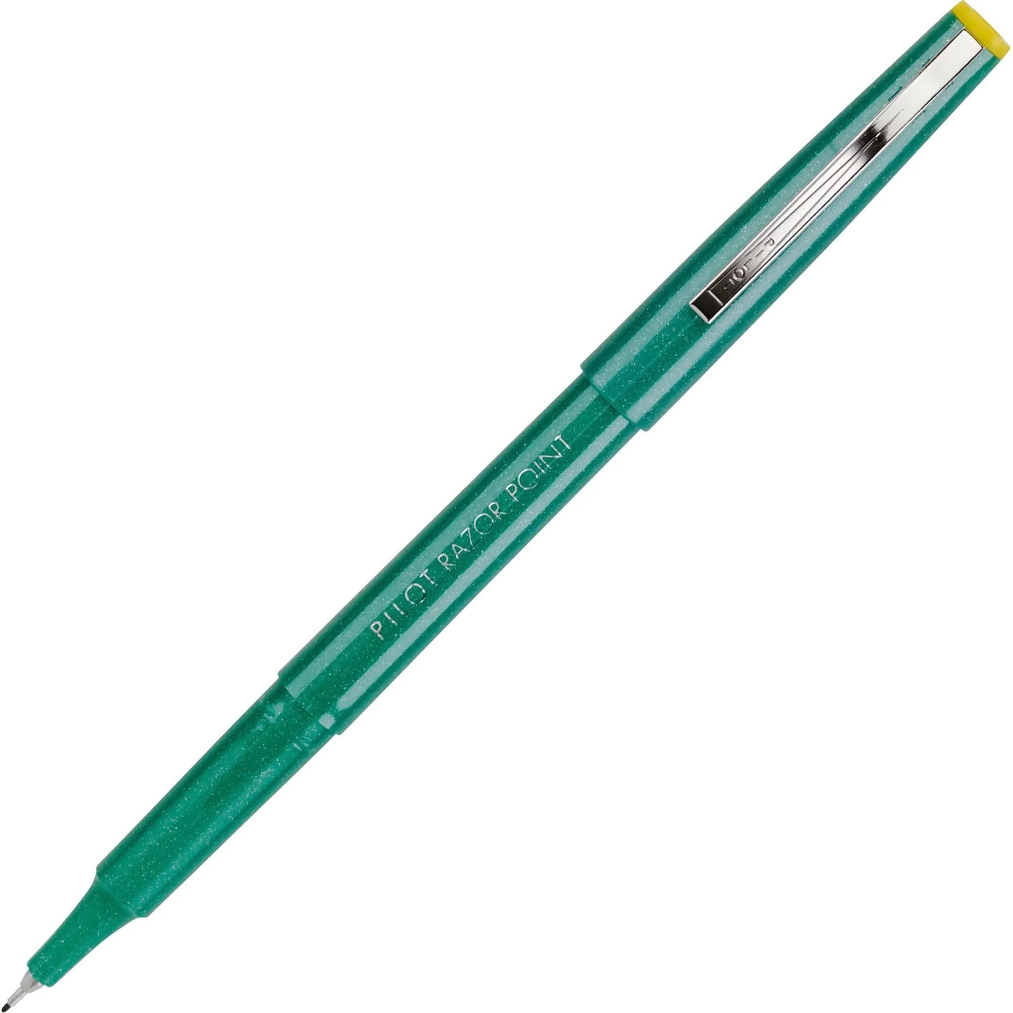 Pilot Razor Point Marker Pens: 0.3mm Extra Fine Green Ink Metal Tip - Pens