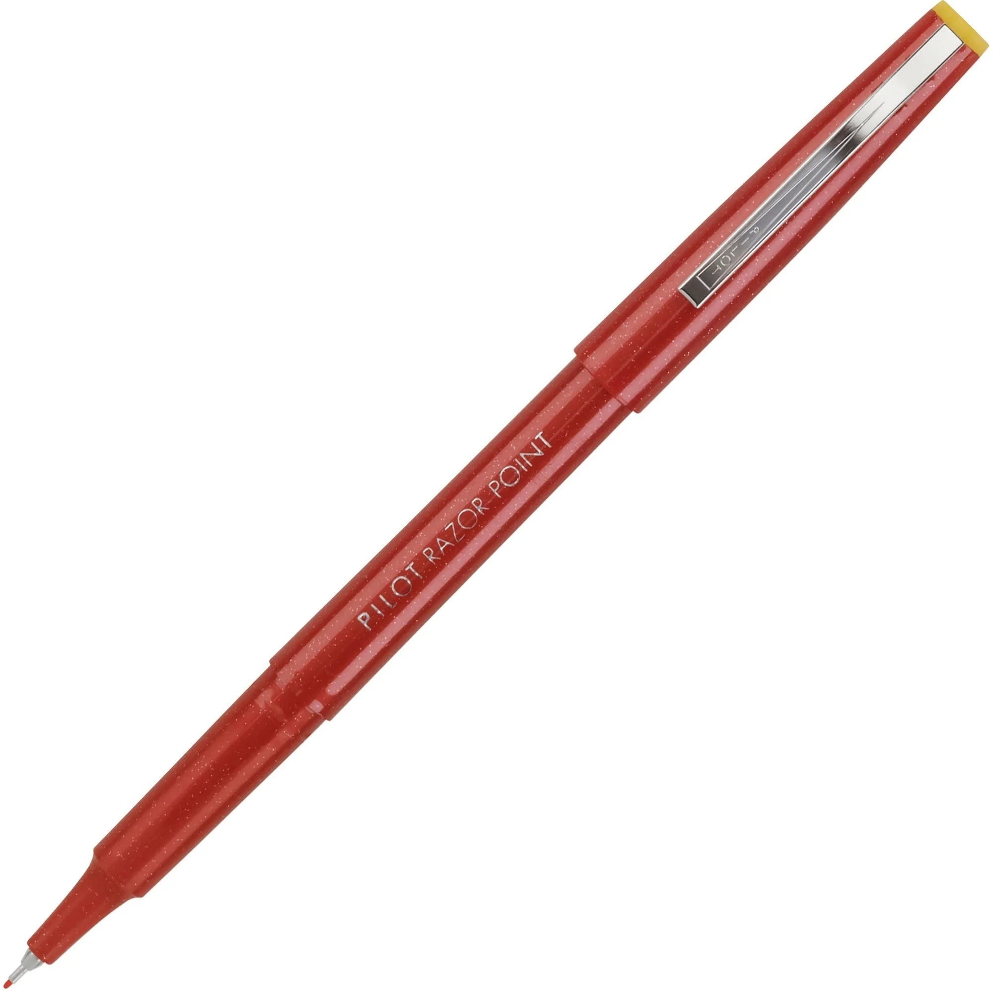 Pilot Razor Point Red Marker Pens - Extra Fine 0.3mm Tip - Metal - 1 Dozen