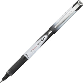 Pilot Vball Grip Rollerball Pens - 0.5mm Fine Point - Black Ink - Metal Barrel