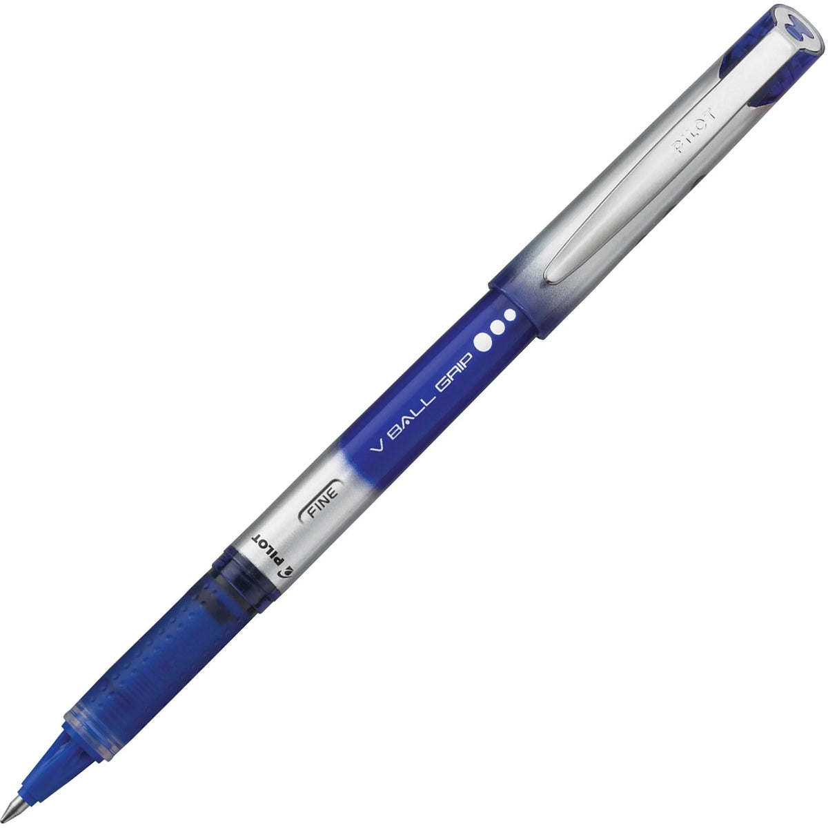Pilot Vball Grip Rollerball Pens - 0.7mm Fine Point - Blue Ink - 1 Dozen