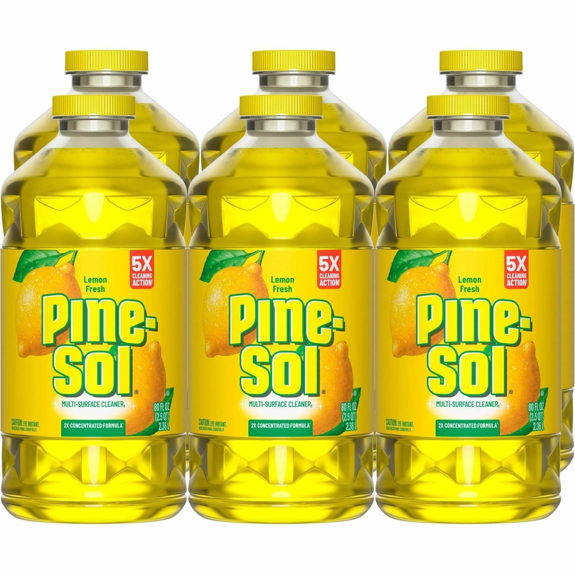 Pine-Sol Multi-Surface Cleaner - Lemon Fresh Scent - 80 fl oz - 6/Carton - Disinfectants