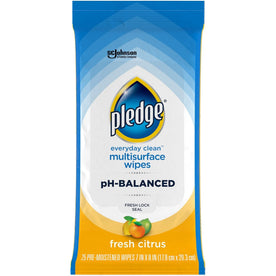 Pledge Multisurface Wipes - Fresh Citrus Scent - pH Balanced & Streak-free - Cleaning
