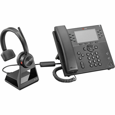 Poly Savi 7210 Office DECT Headset - Mono Wired/Wireless - Noise Cancelling Mic - Black - Headphones