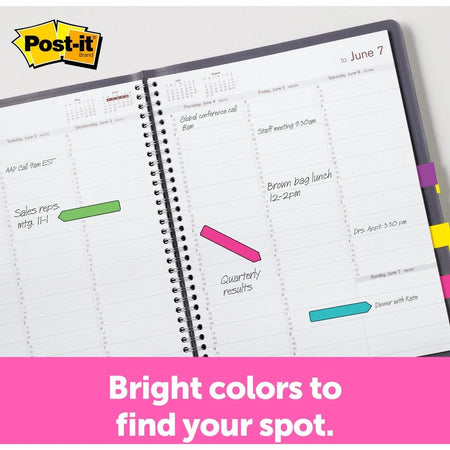 Post-it® Arrow Flags: Colorful 1/2’’ Flags in Pink Blue Yellow Green - Indexing