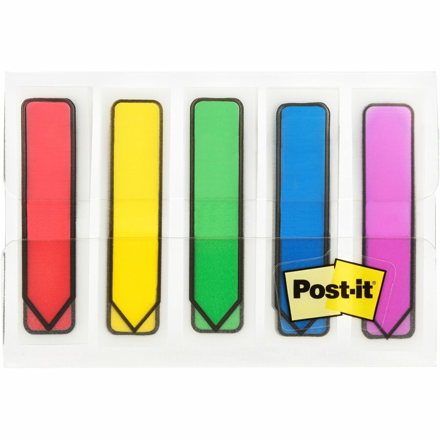 Post-it® Arrow Flags in On-the-Go Dispenser - Bright Colors - Front