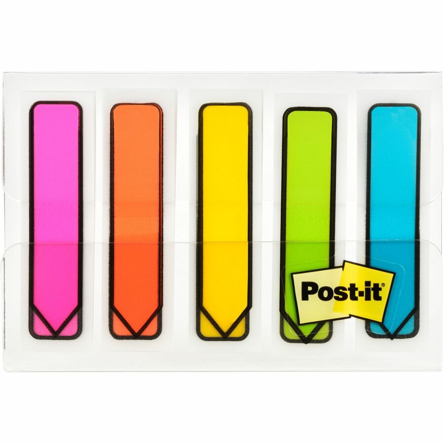 Post-it® Arrow Flags in On-the-Go Dispenser - Bright Colors - Front