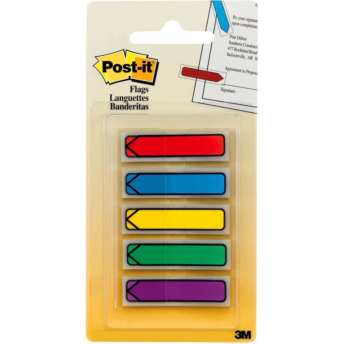 Post-it® Arrow Flags in On-the-Go Dispenser - Bright Colors - 2000