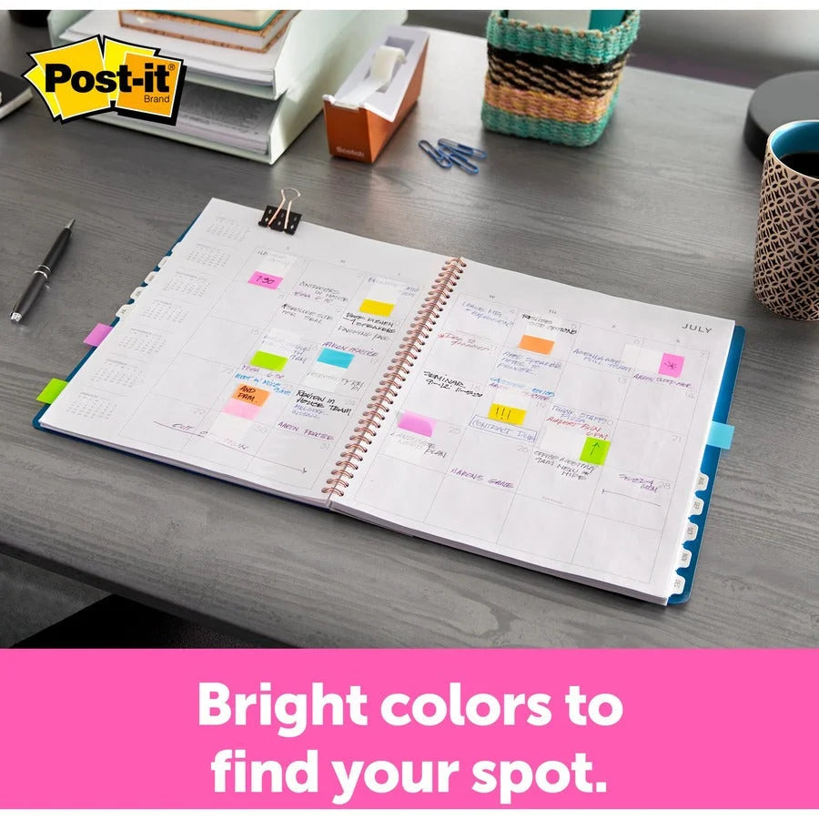 Post-it® Assorted Flag Combo Pack: 320 Flags in 7 Colors - Self-adhesive Repositionable - Dispenser Included - Indexing