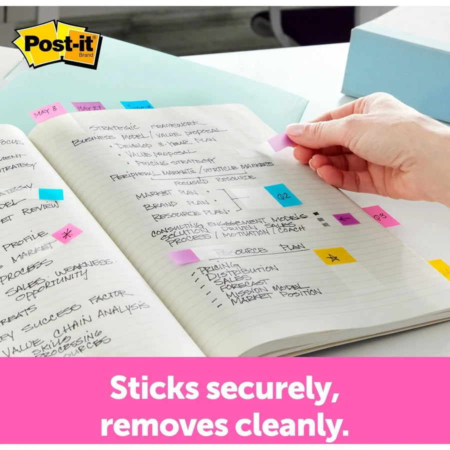 Post-it® Assorted Flag Combo Pack: 320 Flags in 7 Colors - Self-adhesive Repositionable - Dispenser Included - Indexing