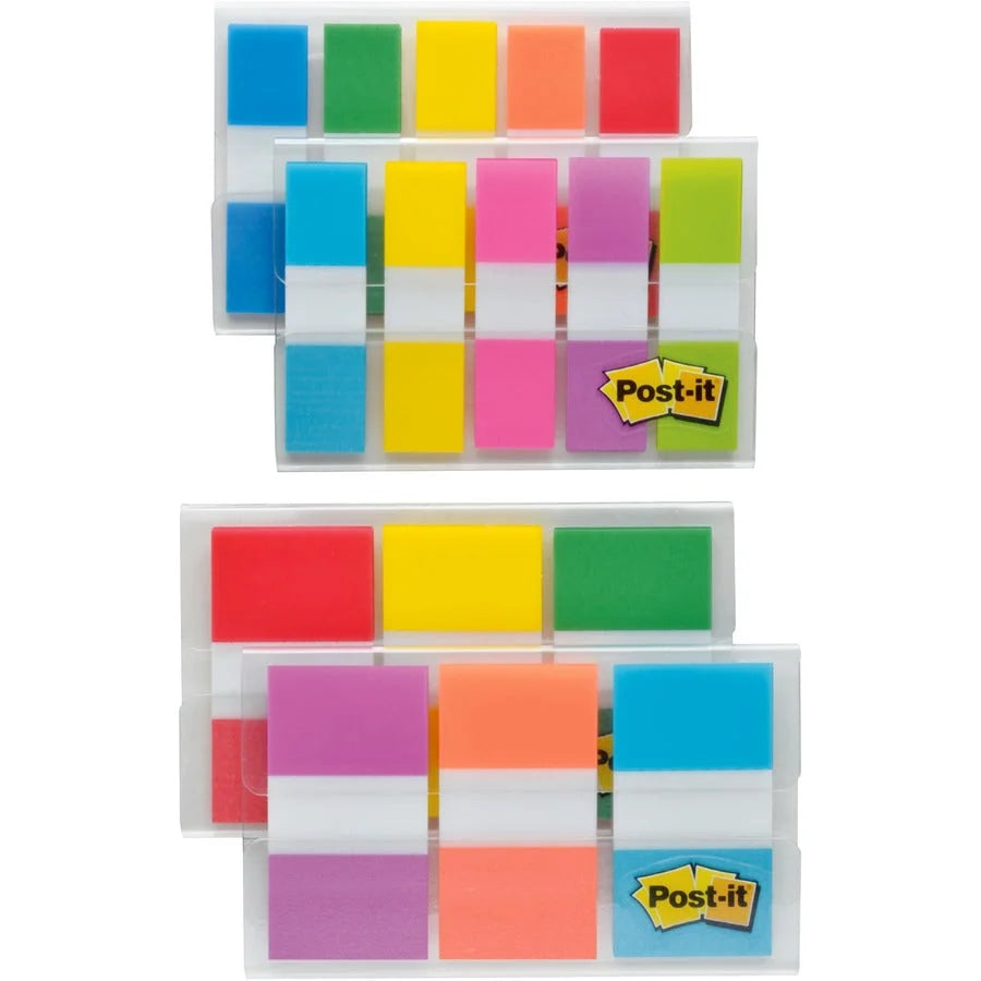 Post-it® Assorted Flag Combo Pack: 320 Flags in 7 Colors - Self-adhesive Repositionable - Dispenser Included - Indexing