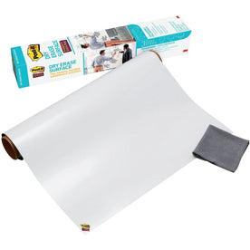 Post-it® Dry-Erase Film: White 24’’x36’’ Rectangle - Flexible Stain Resistant - 1 Pack - Board & Easel Accessories